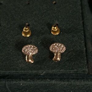 Gold Mushroom Earrings